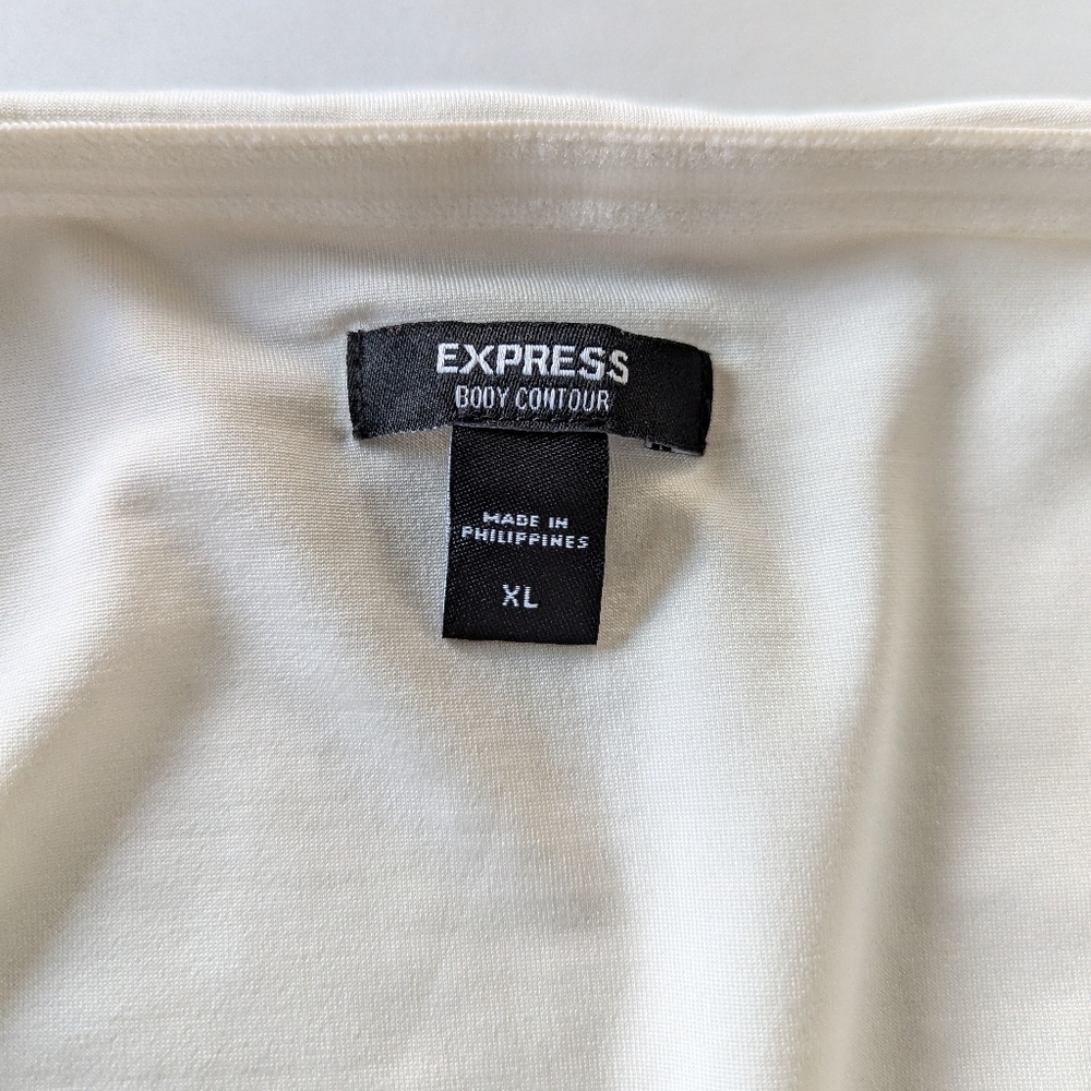 Express White Strapless Ruched Sweetheart Top - Picture 8 of 9